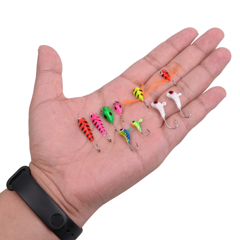 Ice Fishing Jigs Lures Kit - 18/36pcs Fishing Jigg Hooks Hard Metal Bait for Winter Ice Jigging Bass Walleye Pike Carp Catfish Trout Perch with Tackle Box 18pcs ice fishing kit - BeesActive Australia