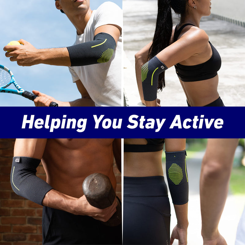 Neo G Elbow Support for Tennis, Golf, Sports, Tendonitis, Joint Pain Relief - Tennis Elbow Support - Golfers Elbow Brace Arm Support - Multi Zone Elbow Compression Sleeve - Breathable, Lightweight – M Medium: 24 – 27 CM/9.4 – 10.6 IN - BeesActive Australia