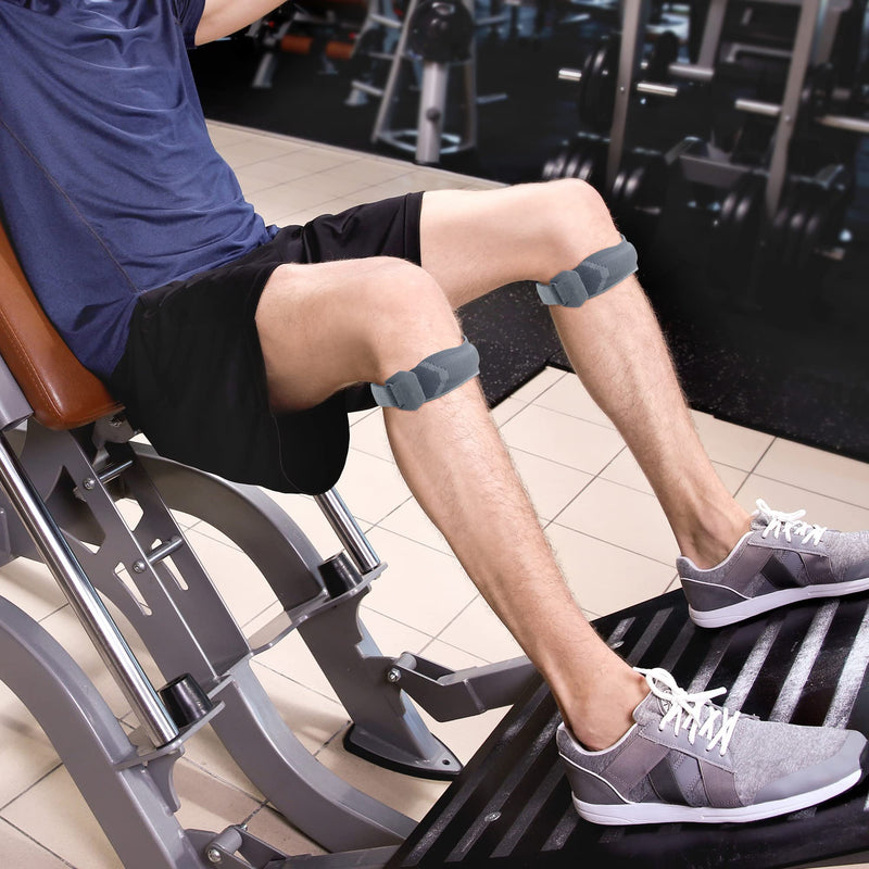 Thx4COPPER Patella Tendon Knee Strap, Adjustable Knee Support Brace with Gel Pad for Weightlifting Squats Jumpers Tennis Hiking Soccer Volleyball, Knee Pain Relief for ACL MCL Arthritis Tendonitis Grey - BeesActive Australia