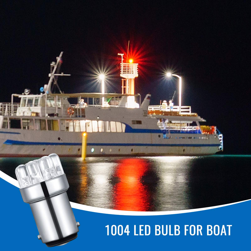 Honoson 4 Pieces Led 90 Bulb 1004 Led Bulb DC 12V Marine Led Replacement Bulbs BA15D Led Bulb for Boat Navigation Lights, Boat Lights, Stern Lights - BeesActive Australia
