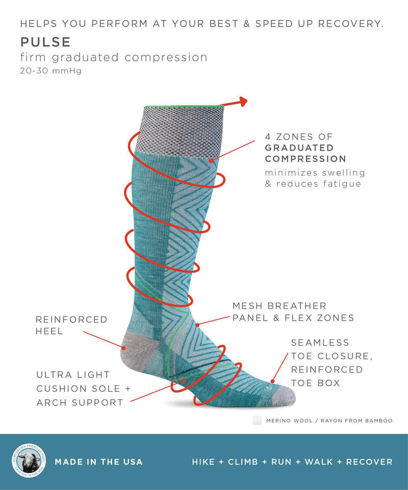 Sockwell Women's Pulse Graduated Compression Socks Medium / Large Mineral - BeesActive Australia