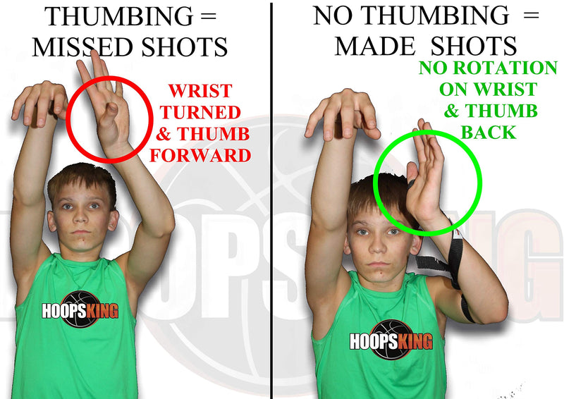 HoopsKing Off or Guide Hand Shooting Aid Perfect Jump Shot Strap - Develop A True One Handed Release On Your Shot - Stops Rotation of The Wrist to Prevent Off Hand Interference - BeesActive Australia