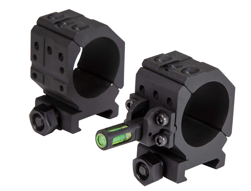 Wheeler 2 Piece Picatinny Rail Scope Rings with Flat Top, 6-Hole Design and Integrated Anti-Cant Indicator for Leveling, Shooting and Gunsmithing 30mm High - BeesActive Australia