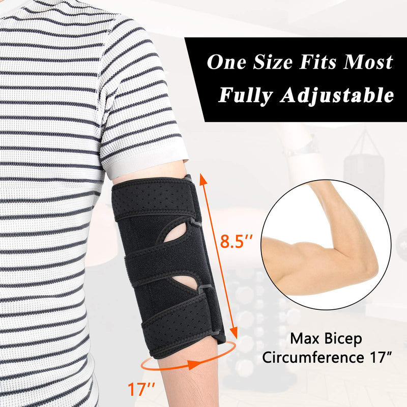 ZOUYUE Elbow Brace, Adjustable Elbow Support with Two Removable Metal Splints, Arm Stabilizer Cubital Tunnel Elbow Splint for Tennis Elbow, Weightlifting, Tendonitis, Joint Pain Relief for Men & Women - BeesActive Australia