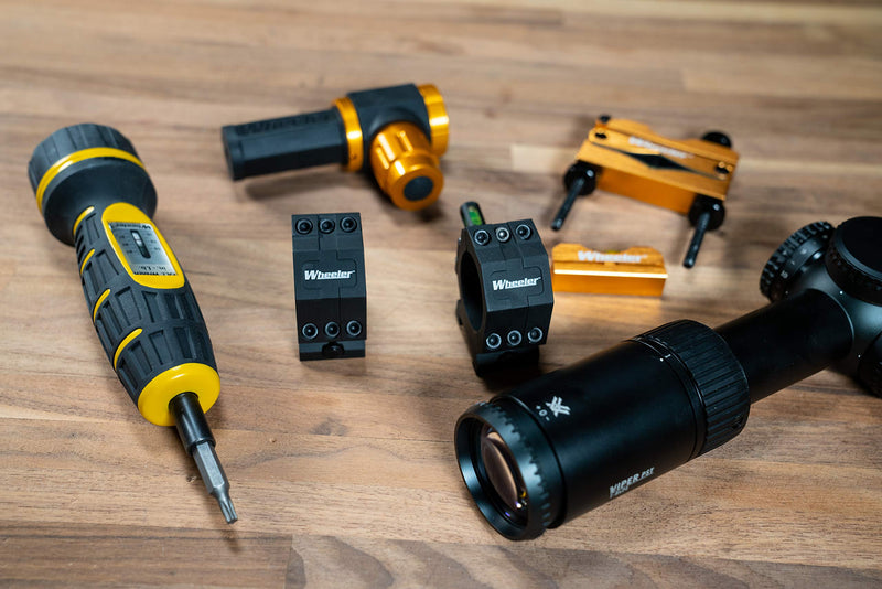 Wheeler 2 Piece Picatinny Rail Scope Rings with Flat Top, 6-Hole Design and Integrated Anti-Cant Indicator for Leveling, Shooting and Gunsmithing 30mm High - BeesActive Australia