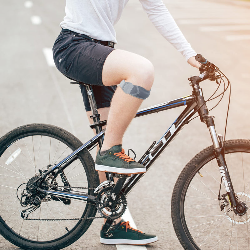 Thx4COPPER Patella Tendon Knee Strap, Adjustable Knee Support Brace with Gel Pad for Weightlifting Squats Jumpers Tennis Hiking Soccer Volleyball, Knee Pain Relief for ACL MCL Arthritis Tendonitis Grey - BeesActive Australia