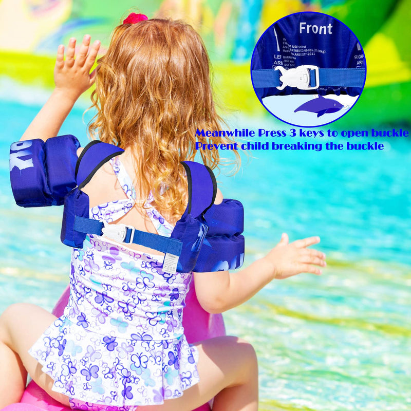 Elejolie Kid Swim Vest for Child Learn Swiming Training,Infant Safety Swim Aid Jacket for Toddler 2 3 4 5 6 Years Old ,Arm Wings for Baby 22-66lbs Shark - BeesActive Australia