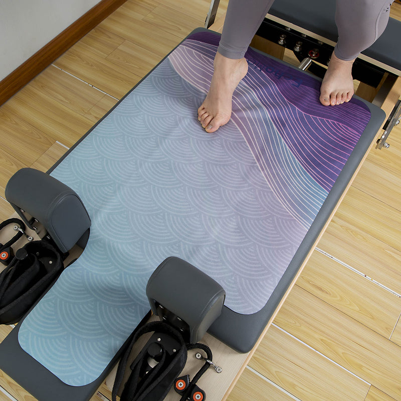 Echome Pilates Reformer Mat towel with shoulders, Pilates Reformer Cover with Great Grip, Easy to Wash Light Weight Portable Morning Glory Purple with Princess Pink - BeesActive Australia