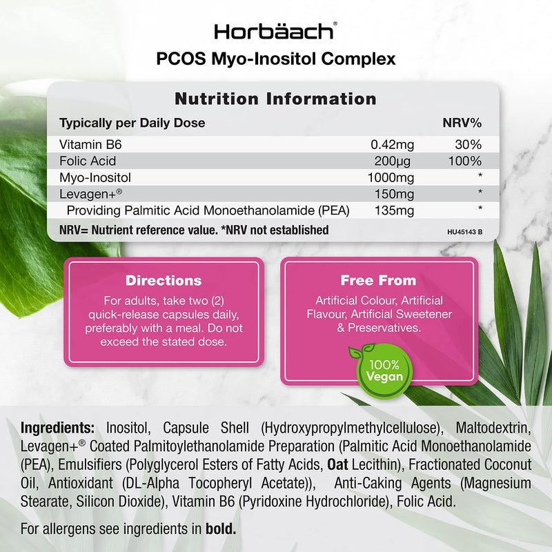 Inositol Supplement for PCOS 120 Vegan Capsules MyoInositol