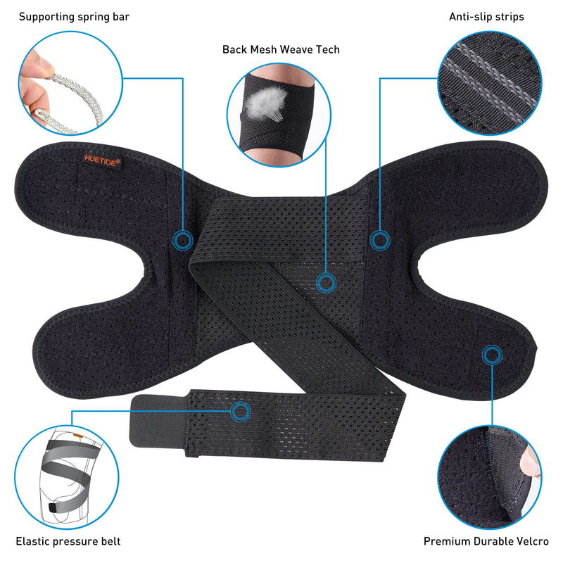 HUETIDE Patella Tendon Knee Strap,knee Support For Women And Mens Knee Pain Relief,adjustable Knee Brace For Arthritis,runing,meniscus Tear, Joint Pain,walking,tennis Injury Recover,sports (Medium) Medium - BeesActive Australia