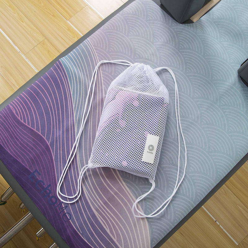 Echome Pilates Reformer Mat towel with shoulders, Pilates Reformer Cover with Great Grip, Easy to Wash Light Weight Portable Morning Glory Purple with Princess Pink - BeesActive Australia