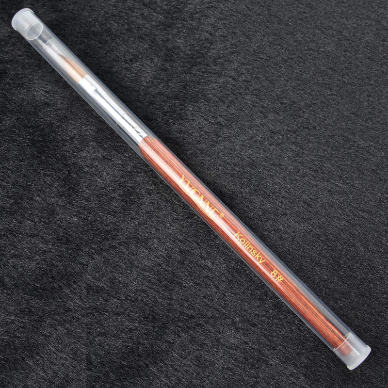 YVONNE Pure Kolinsky Hair Bristles Acrylic Nail Brush Oval Crimped Shaped Mahogany Wood Handle Professional Salon Quality (Size 12) 12# red - BeesActive Australia