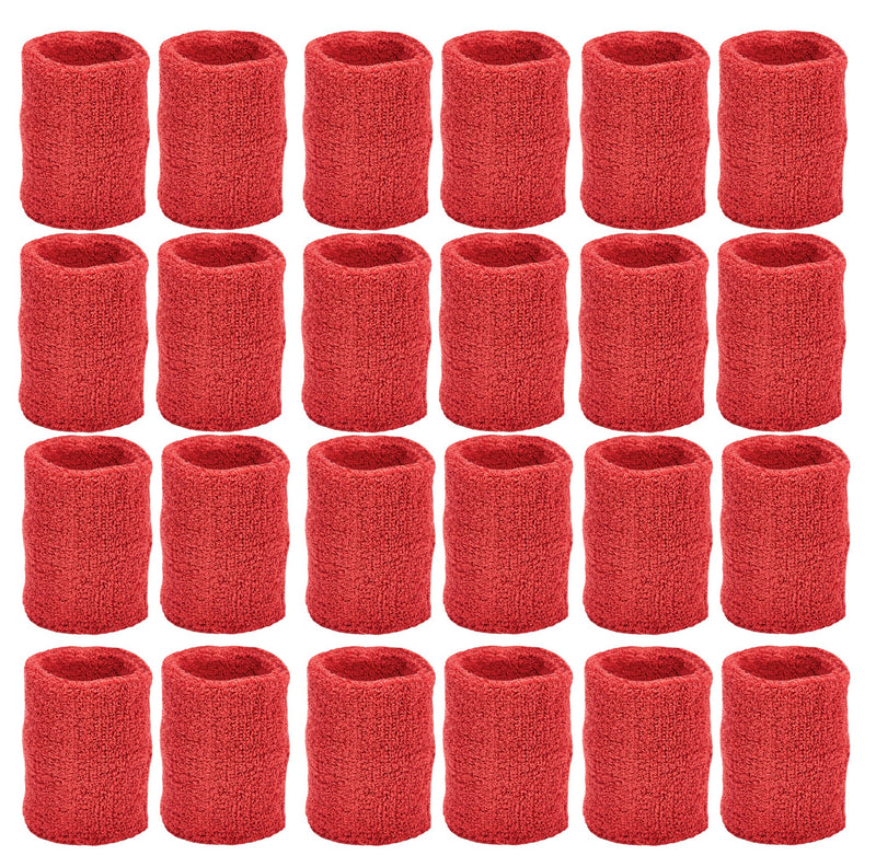 Unique Sports Athletic Performance Team Pack of 24 Wristbands (12 pair), Red - BeesActive Australia