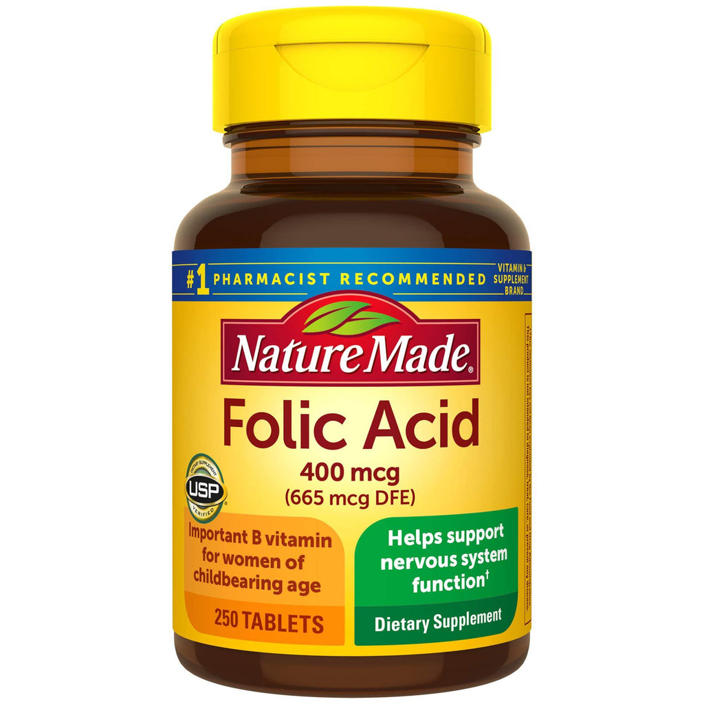 Nature Made Folic Acid 400 mcg (665 mcg DFE) Tablets, 250 Count 250 Count (Pack of 1) - BeesActive Australia