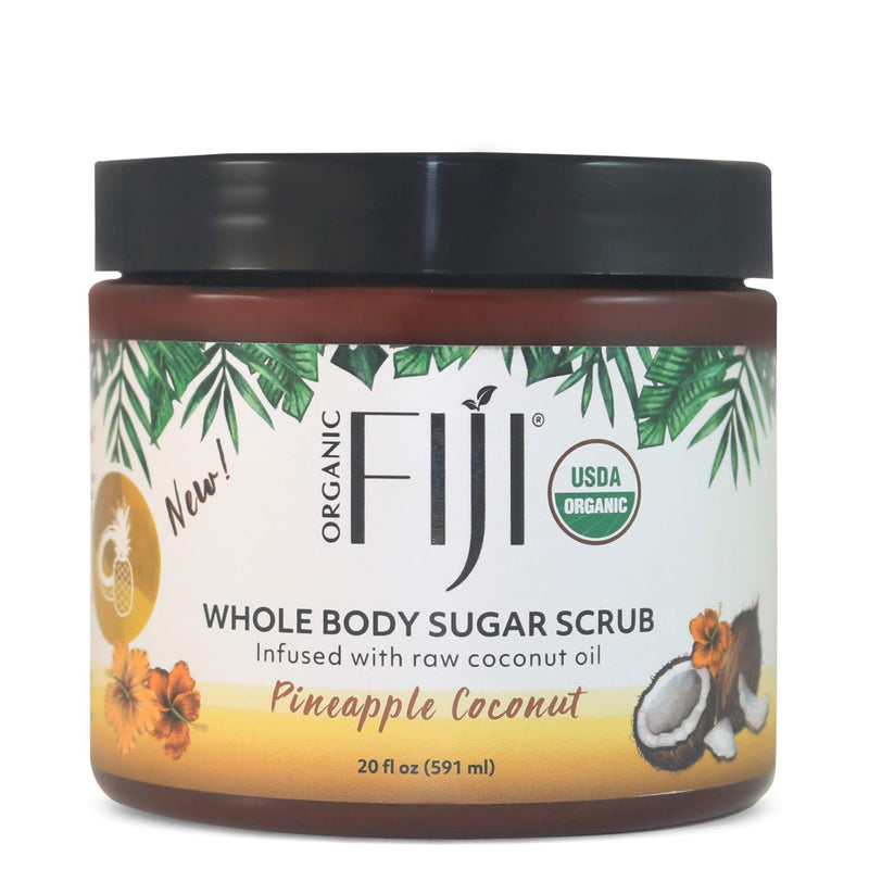 Organic Fiji, Coconut Oil Sugar Scrub, Pineapple Coconut 20oz - BeesActive Australia