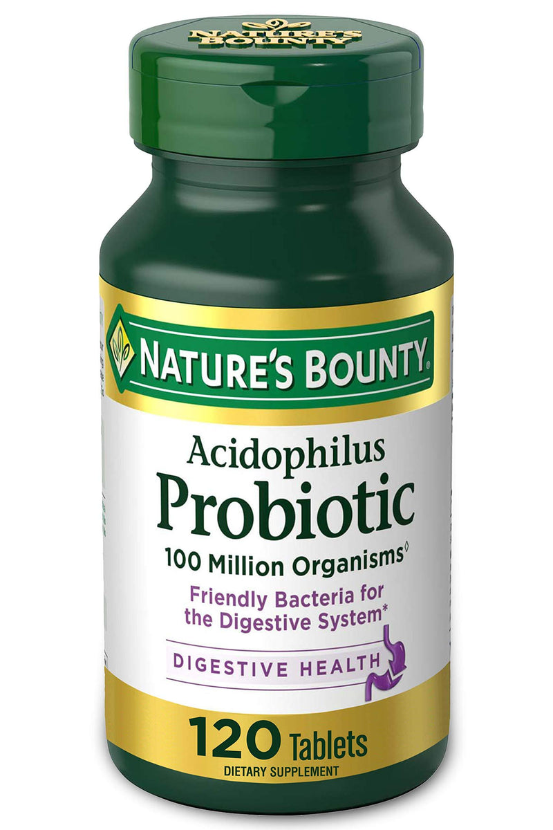 Acidophilus Probiotic by Nature's Bounty, Dietary Supplement, For Digestive Health, 120 Tablets (Packaging May Vary) 120 Count (Pack of 1) - BeesActive Australia