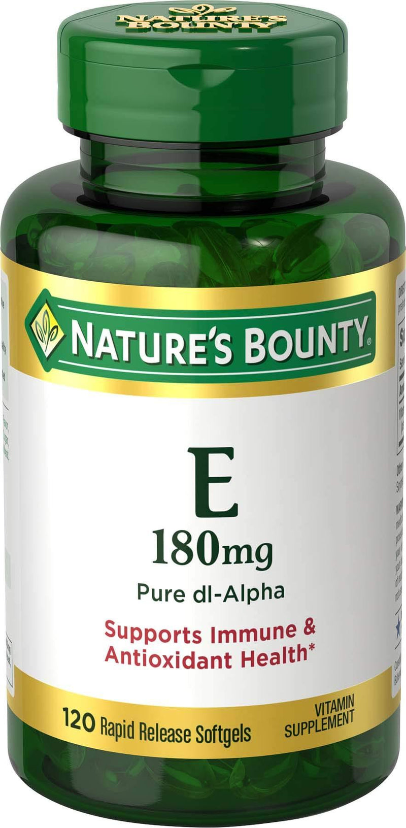 Nature's Bounty Vitamin E Pills and Supplement Softgels , Supports Antioxidant Health, 400iu, 120 Count - BeesActive Australia