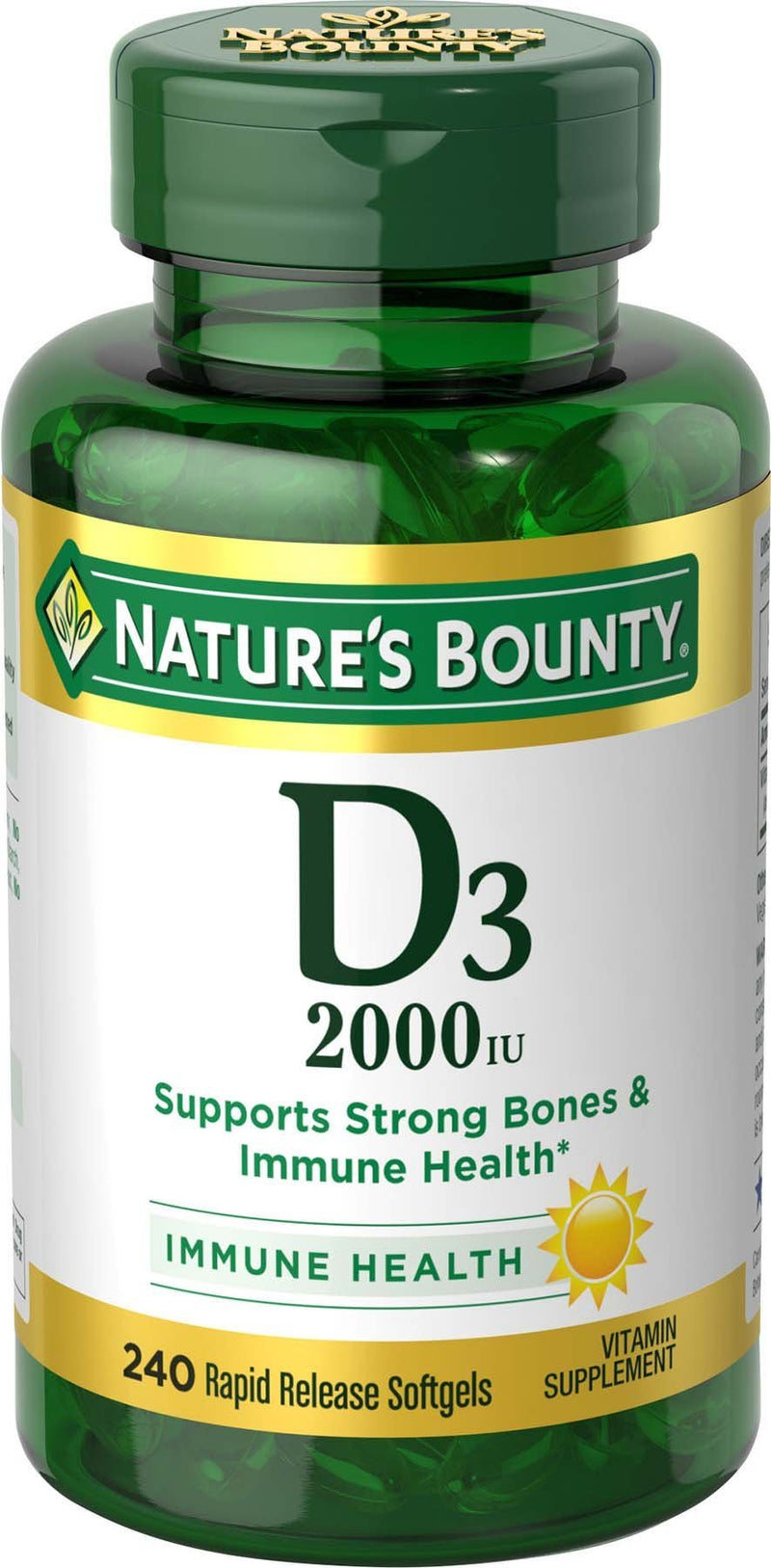 Vitamin D by Nature’s Bounty for immune support. Vitamin D provides immune support and promotes healthy bones. 2000IU, 240 Softgels 240 Count (Pack of 1) - BeesActive Australia