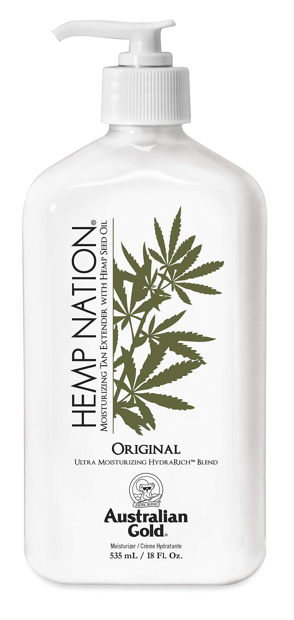 Australian Gold Original Hemp Nation Moisturizing Tan Extender Lotion, Hemp Seed Oil, 18 Fl Oz - BeesActive Australia