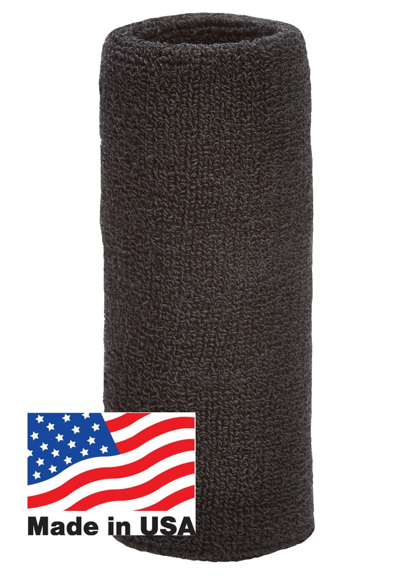 Unique Sports Wrist Towel - 6 inch long thick wristband Black - BeesActive Australia