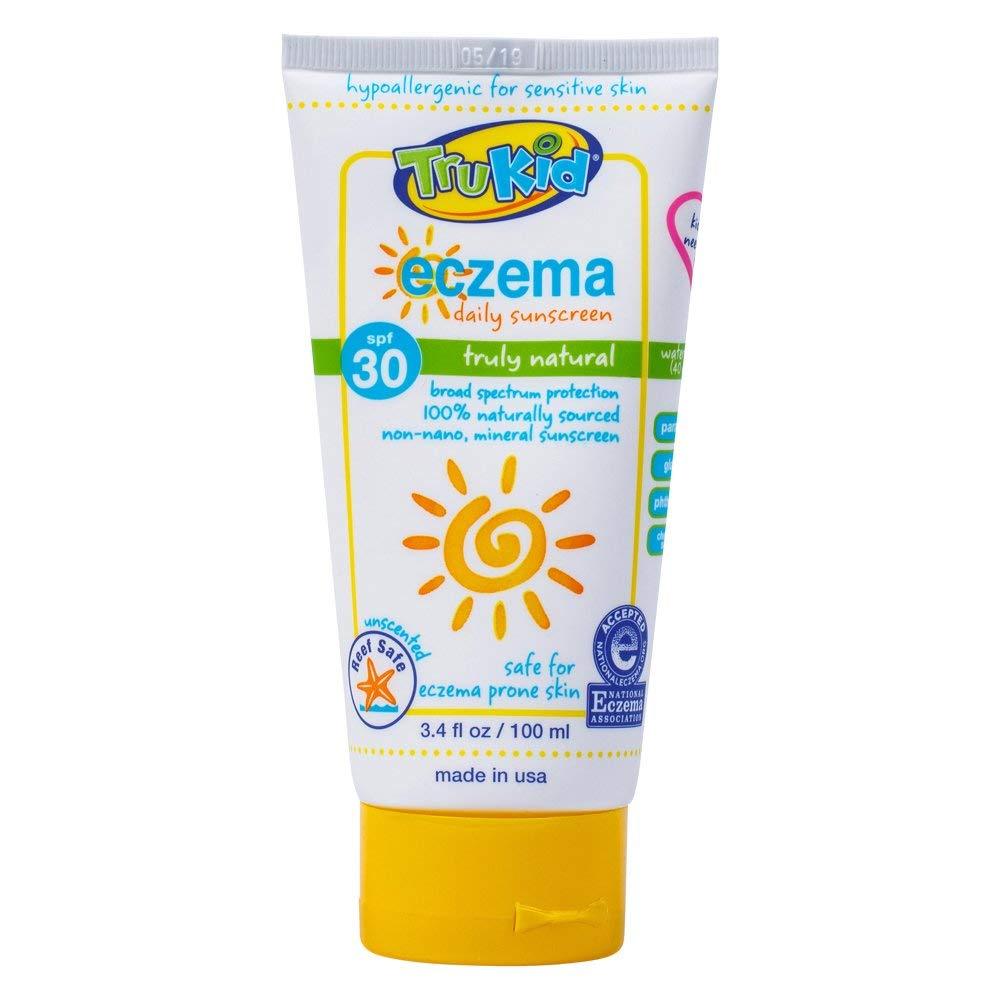 Trukid Soothing Skin (Eczema) SPF 30+ UVA/UVB Protection Sunscreen for Baby, Safe for Sensitive Skin, Unscented, All Natural Ingredients (2 fl oz) - BeesActive Australia
