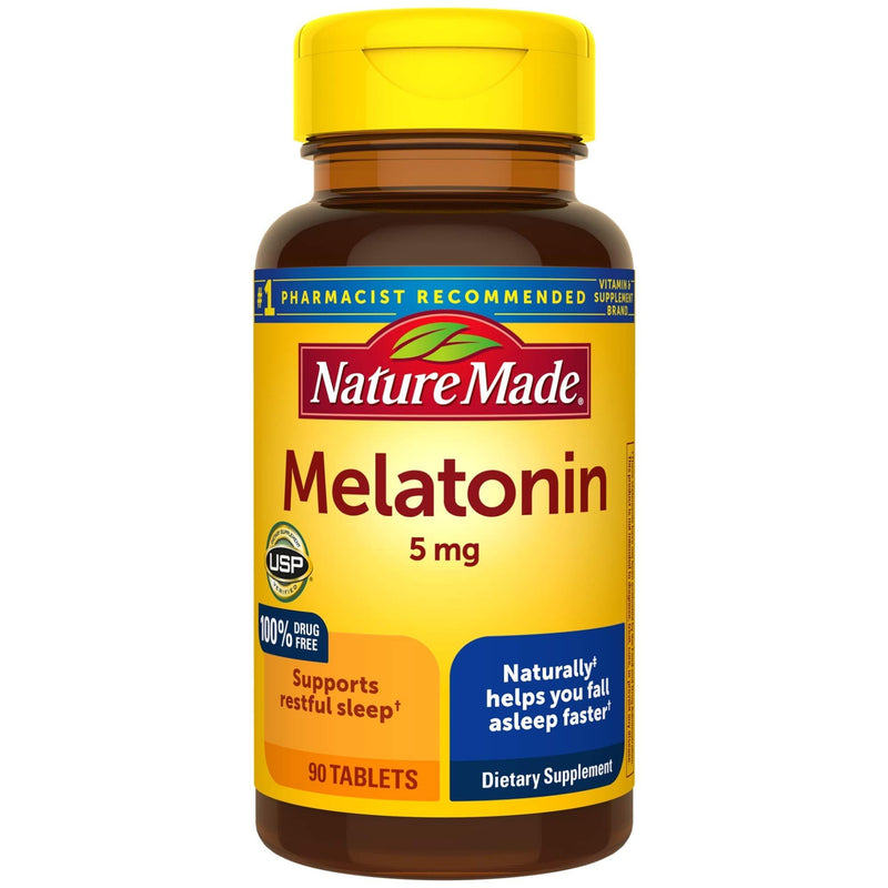 Nature Made Melatonin 5 mg Tablets, 90 Count for Supporting Restful Sleep 90 Count (Pack of 1) - BeesActive Australia
