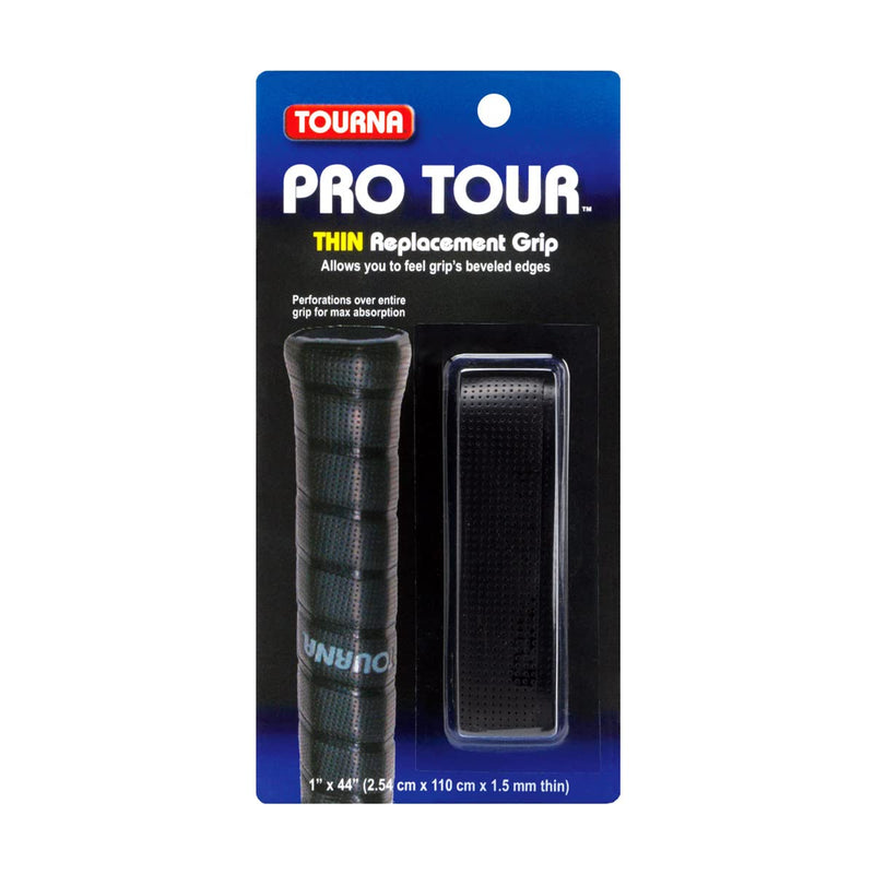 Tourna Pro Tour Thin Replacement Tennis Grip 1.5mm Black - BeesActive Australia