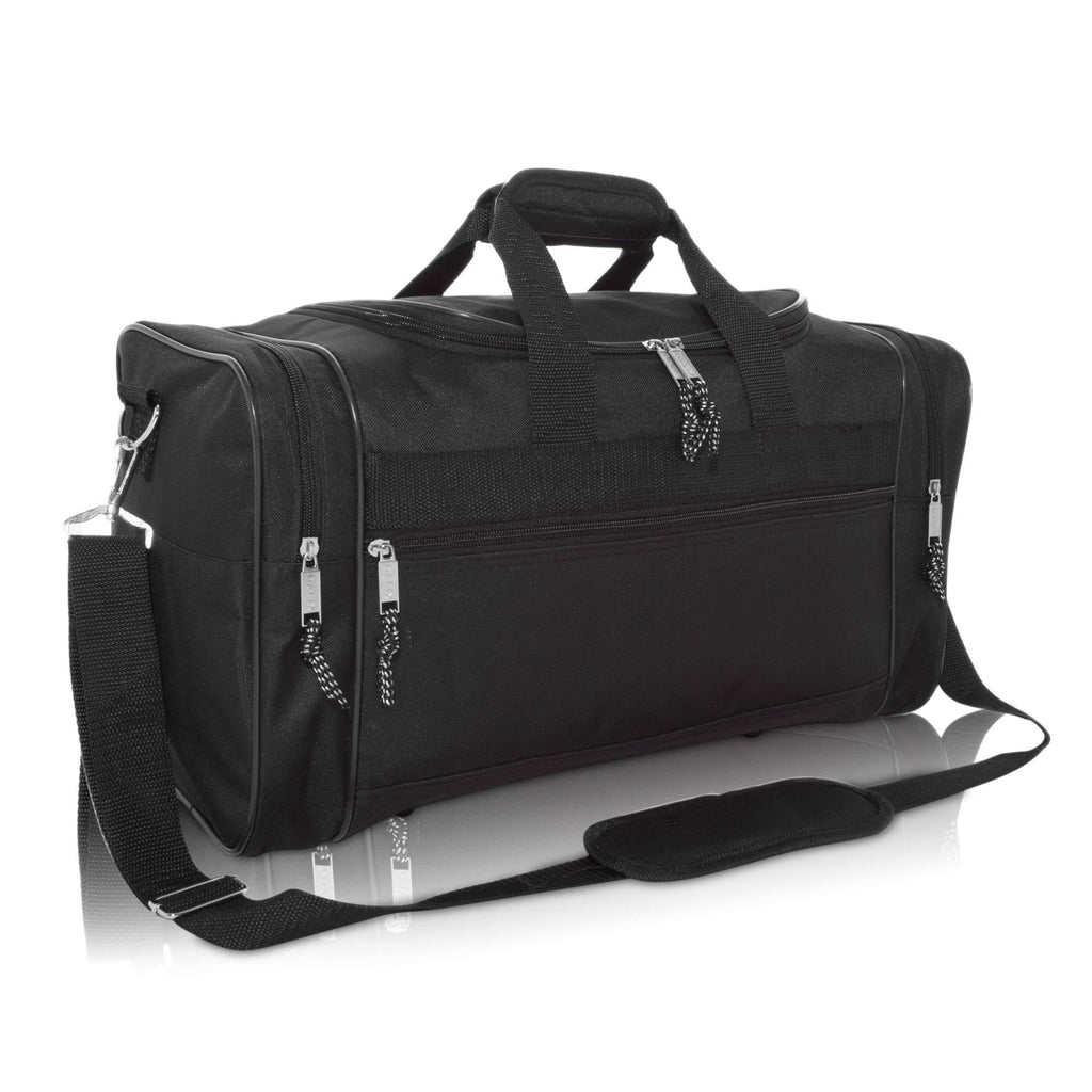 DALIX 17" Blank Duffle Bag Duffel Bag Travel Size Sports Durable Gym Bag Black - BeesActive Australia