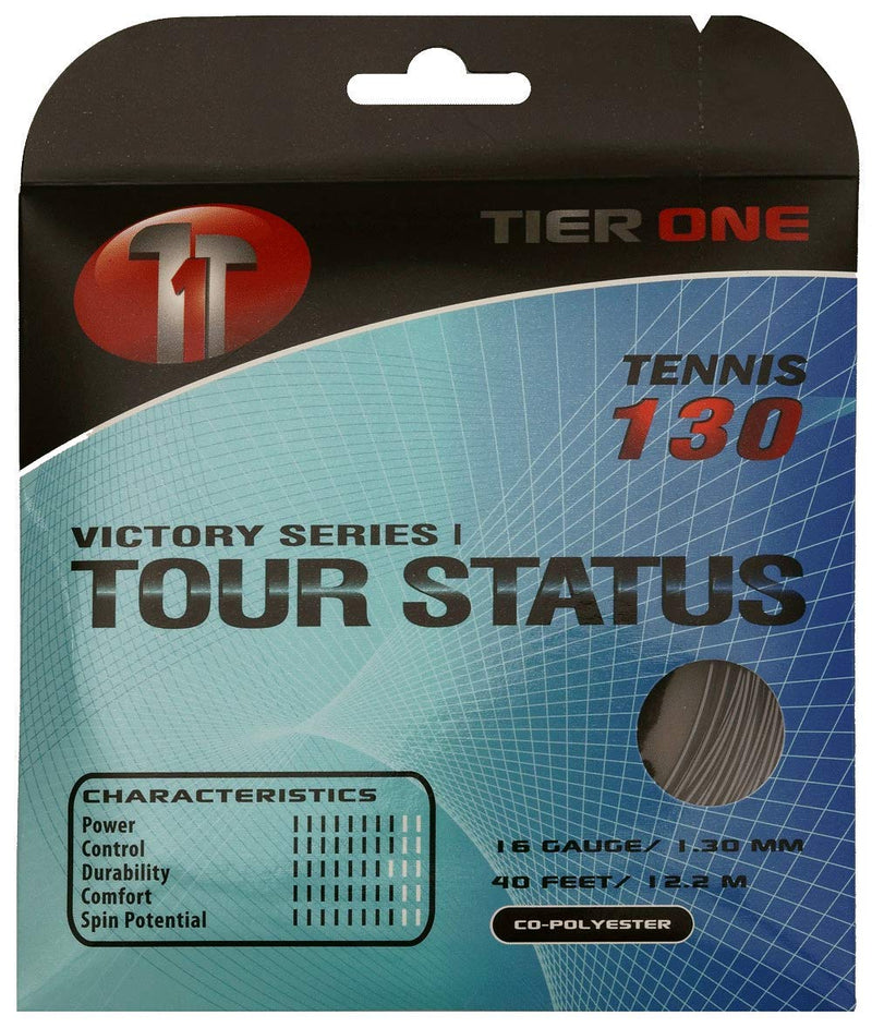 Tier One Tour Status Co-Polyester Tennis String Set - black 17 gauge (1.25 mm) - 12.2 m set - BeesActive Australia