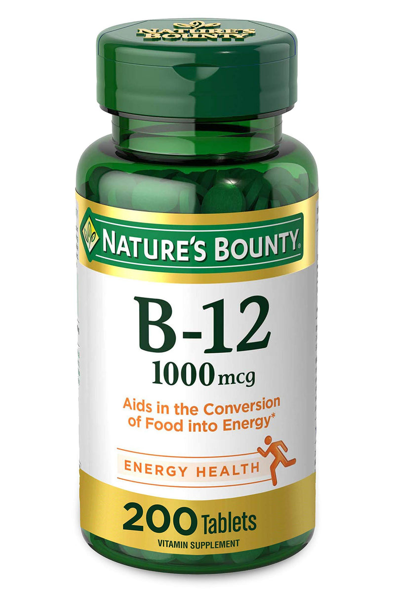 Vitamin B12 by Nature's Bounty, Vitamin Supplement, Supports Energy Metabolism and Nervous System Health, 1000mcg, 200 Tablets 200 Count - BeesActive Australia
