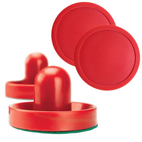 Brybelly Pucks & Paddles - Set of Two 3.75" Air Hockey Paddles & 3.25" Pucks – Replacement Pucks & Pusher Mallets for Full Size Air Hockey Game Tables - BeesActive Australia