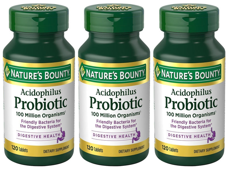 Nature's Bounty Nature's Bounty Probiotic Acidophilus, 360 Tablets (3 X 120 Count Bottles),, 360 Count () - BeesActive Australia
