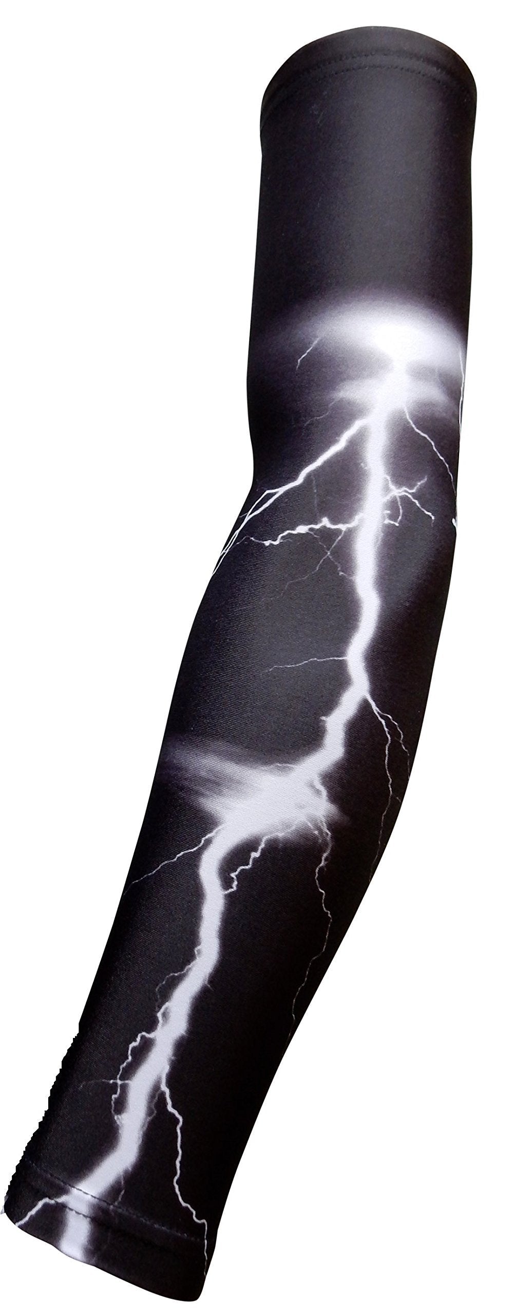 New! Sports Farm - Black & White Lightning Moisture Wicking Compression Arm Sleeve (Small) - BeesActive Australia