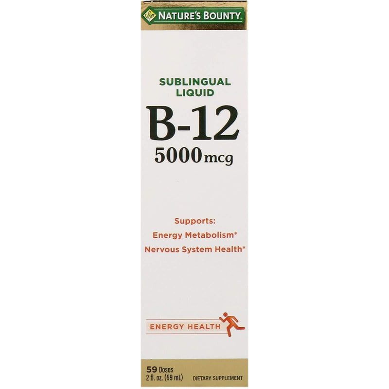 Nature's Bounty, Super Strength B-12, 5000mcg, 2 Oz (Pack of 2) - BeesActive Australia