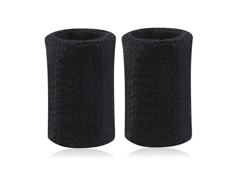 Kagogo 6 Inch Long Thick Cotton Sports Wristband/Sweatband for Basketball Tennis and Other Sports, Price/Pair Black - BeesActive Australia