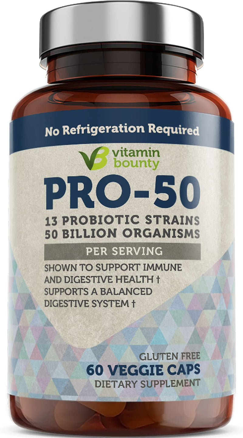 Vitamin Bounty - Pro 50 Probiotic - 13 Probiotic Strains, 50 Billion Organisms Per Serving (1 Pack) - BeesActive Australia
