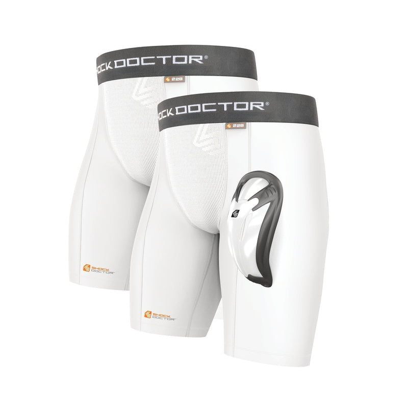 Shock Doctor Core Compression Shorts Briefs w/Bio-Flex Cup (2 Pack), Men's & Boy's Adult Medium - BeesActive Australia