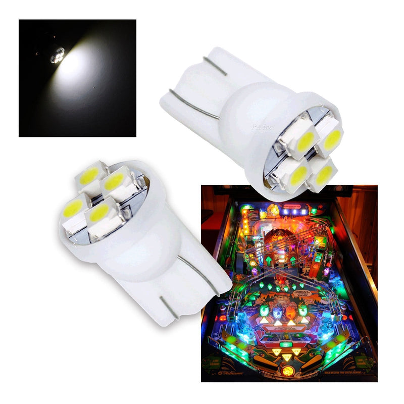 PA 10PCS #555 T10 4SMD LED Pinball Machine Light Bulb White-6.3V - BeesActive Australia