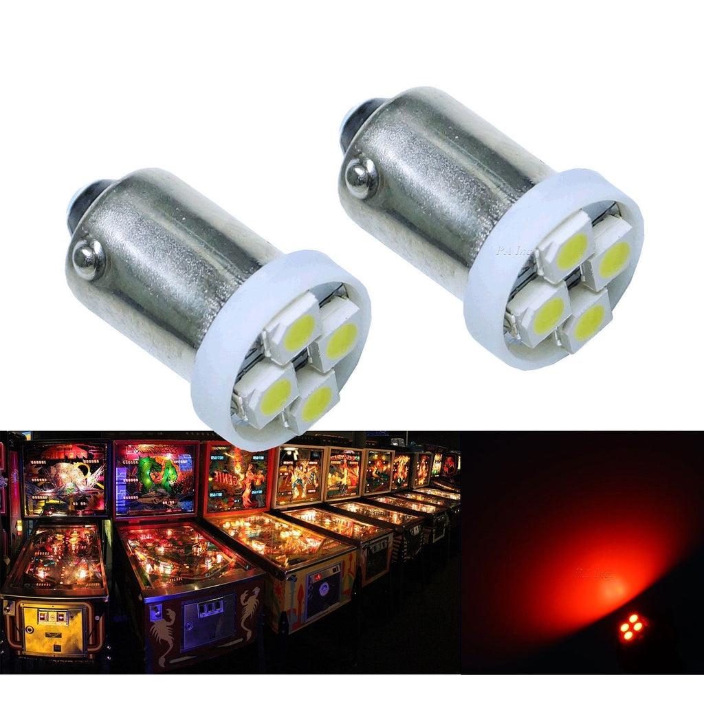 PA 10PCS #1893 #44 #47 #756 #1847 BA9S 4SMD LED Wedge Pinball Machine Light Bulb Red-6.3V - BeesActive Australia