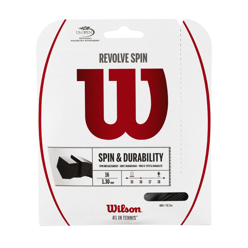 Wilson Revole Spin Tennis String Set 17 gauge Black - BeesActive Australia