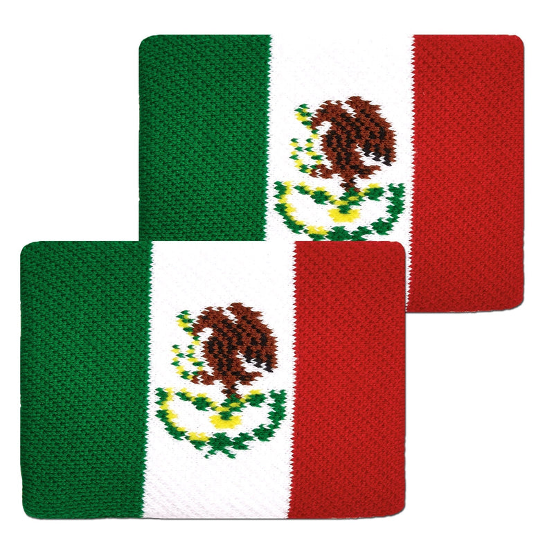 Unique Sports Flag Wristbands, Mexico Flag sweatbands - BeesActive Australia