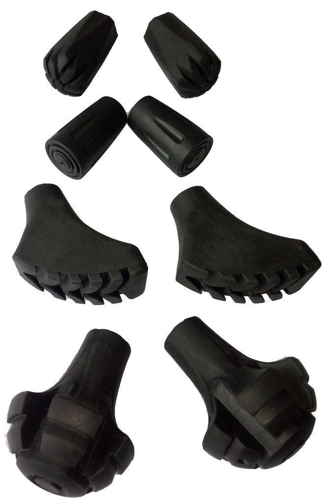 Alafen Replacement Rubber Tips Set for Trekking Pole Walking Hiking Sticks Tips Protectors A-Mix - BeesActive Australia