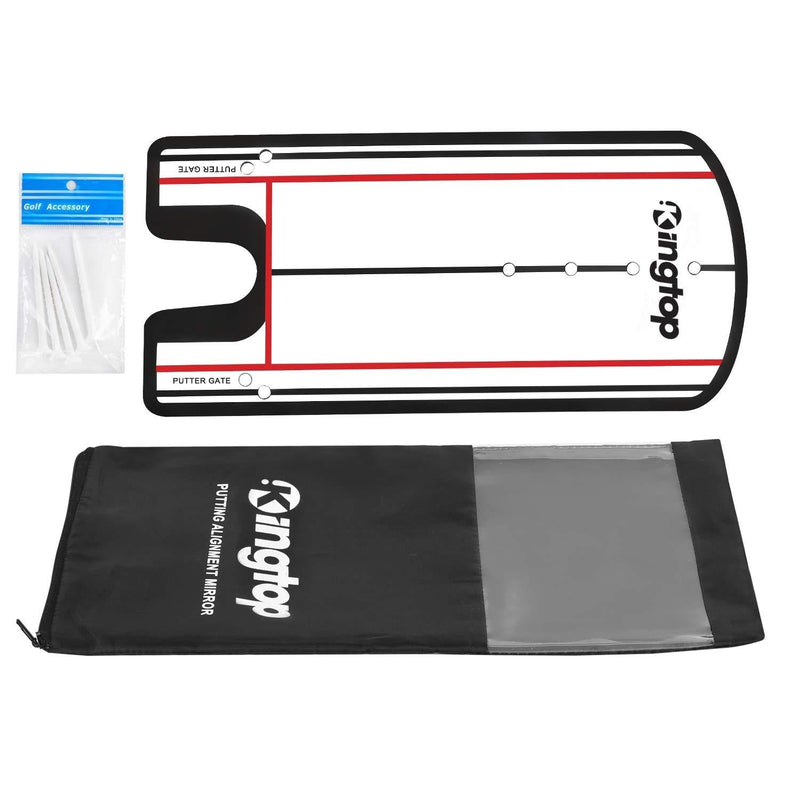 KINGTOP Golf Putting Alignment Mirror with Putting Cup Combo, Portable Swing Training Aids, Practice Putting Trainer with Hole Cup Set, Mirror Size 12”L x 6”W - BeesActive Australia