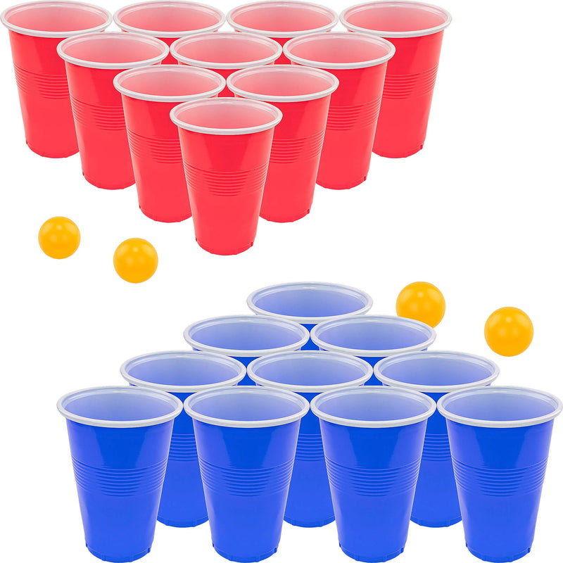 Fairly Odd Novelties Beer Pong Set, Red Cups and Ping Pong Balls. Mixed Color - BeesActive Australia
