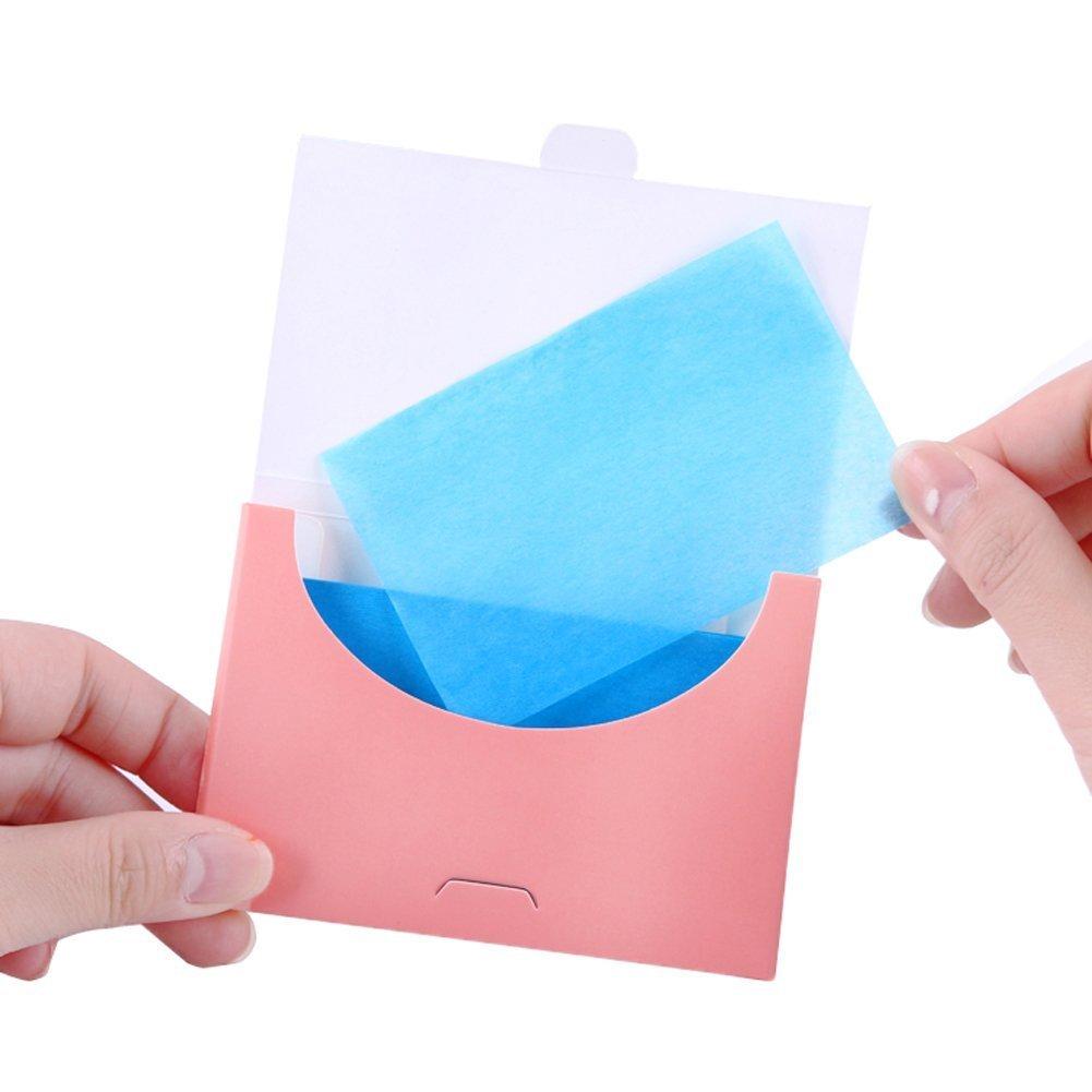 6 Boxes Flax Aloe Face Oil Absorbing Paper Sheets Oil-Absorbing Tissues Makeup Oil Control Absorbing Blotting Unisex Paper Sheets(Random Color) - BeesActive Australia