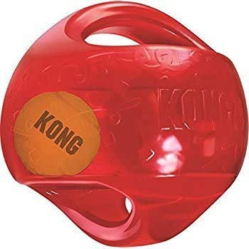 KONG Medium Dog Toy Jumbler Ball Shape Tennis Ball Inside 2-in-1 Squeaker Colors Vary - BeesActive Australia