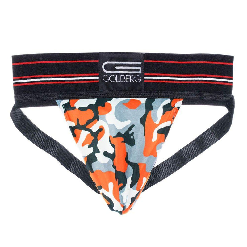 GOLBERG G Men’s Athletic Supporter – Contoured Waistband for Comfort – Multiple Sizes & Colors Large / 38-42 Waist Orange Camo - BeesActive Australia