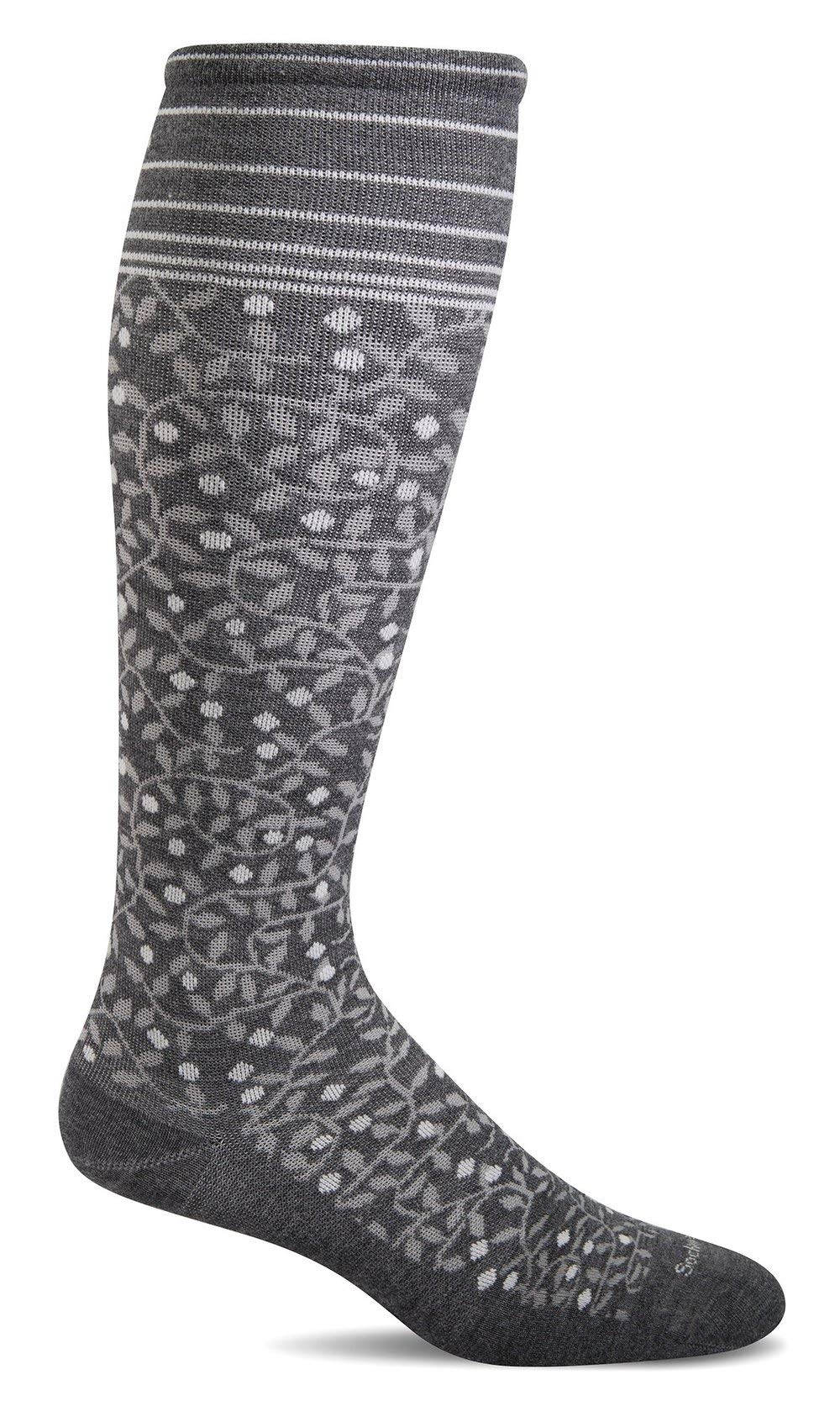 Sockwell Women's New Leaf Firm Graduated Compression Sock Medium / Large Charcoal - BeesActive Australia