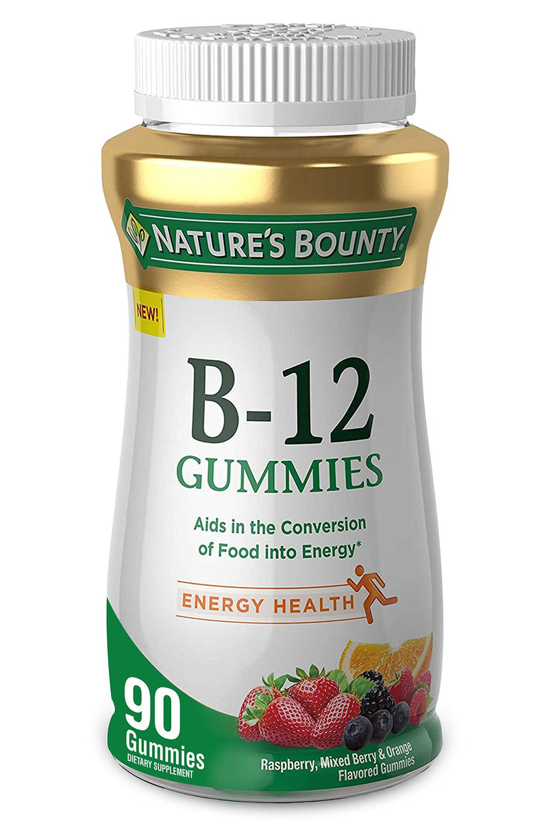 Nature's Bounty Nature’s Vitamin 500mcg Gummies Fruit Flavored Gummy Vitamin Supplements for Adults, B-12, 90 Count - BeesActive Australia