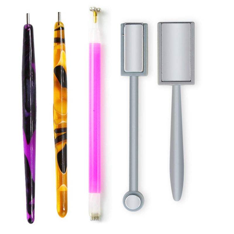 Minejin 3D Nail Art Cat Eye Gel Magnet Stick Manicure Magnetic Pen Tools 5Pcs - BeesActive Australia